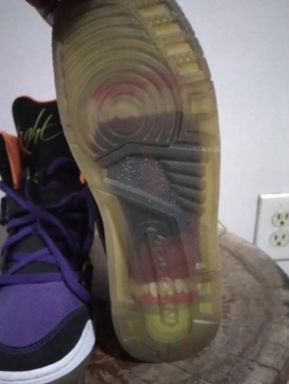 Jordan Flight 45 High Premium GS in Purple, Black and Orange Sz 7Y